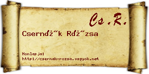 Csernák Rózsa névjegykártya